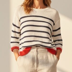 Lightweight knit red white Nautical Coastal Grandma old money Resortwear Sweater